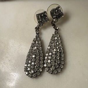 Sparkling Silver Crystal Drop Earrings